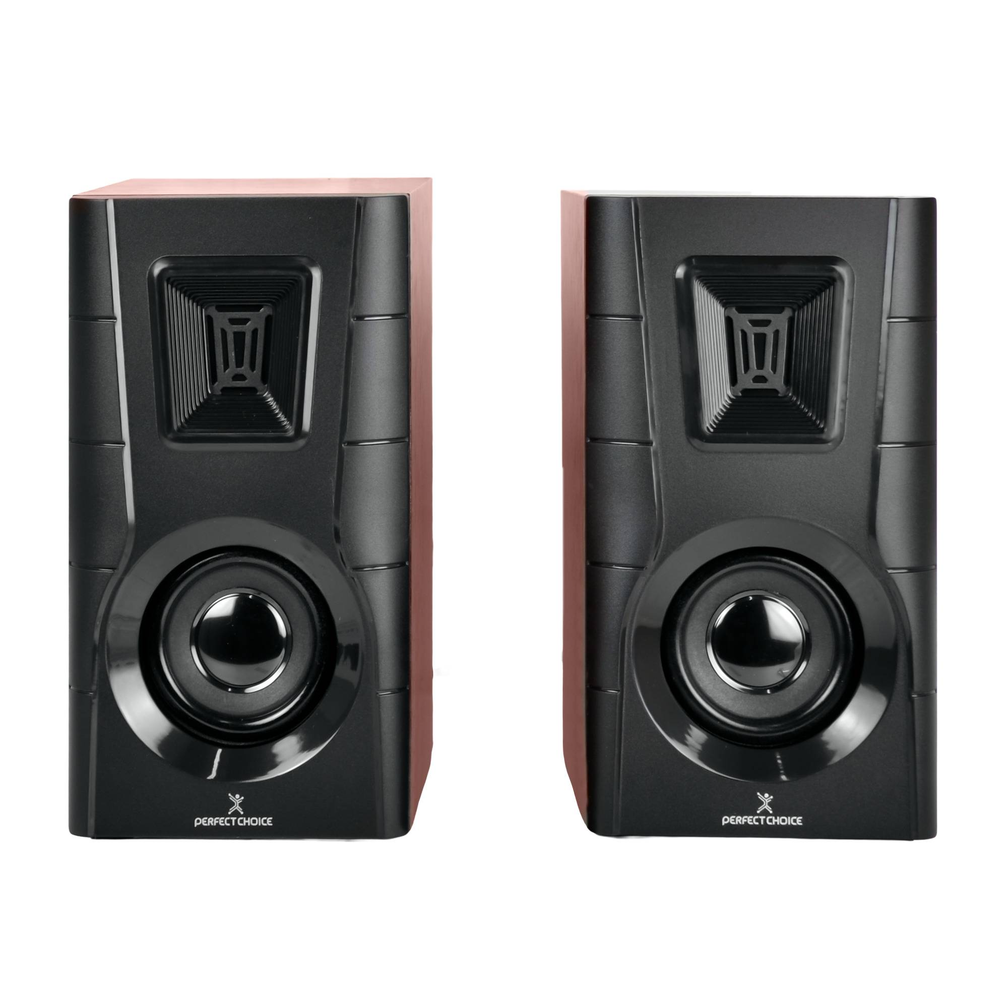 Bocinas para Computadora Perfect Choice Meridian Sonido 2.0 - Elegante Acabado de Madera - Audio Envolvente