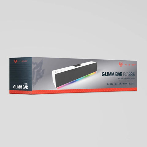Barra de sonido Gamer Glimm Bar BG585 Balam Rush Conexión Bluetooth/Auxiliar, Radio FM/TF, Batería Recargable 1200 mah, iluminación LED 3 modos, 10w RMS. Sonido estéreo, Color Blanco Barra de sonido Gamer Glimm Bar BG585 Balam Rush Conexión Bluetooth/Auxiliar, Radio FM/TF, Batería Recargable 1200 mah, iluminación LED 3 modos, 10w RMS. Sonido estéreo, Color Blanco