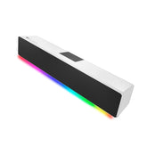 Barra de sonido Gamer Glimm Bar BG585 Balam Rush Conexión Bluetooth/Auxiliar, Radio FM/TF, Batería Recargable 1200 mah, iluminación LED 3 modos, 10w RMS. Sonido estéreo, Color Blanco