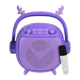 Bocina Infantil Vorago Bsp-205-Bl 4 Pulgadas Luz Led Usb Tipo C Efecto De Voces Microfono Purpura