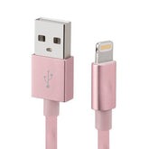 Cable USB A a LIGHTNING - color rosa. 1 metro de largo. Alta resistencia de materiales y carga rápida DB-G-USBLR