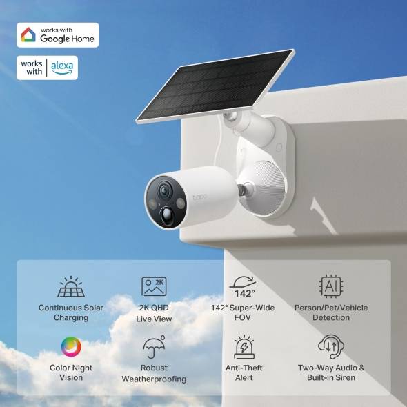 Kit de Cámara de Seguridad Solar TP-LINK Tapo C425 KIT - Alimentación Continua con Panel Solar - Vigilancia Inalámbrica 2K - Autonomía Infinita