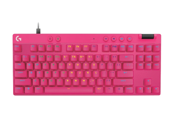Teclado Gamer Logitech G PRO X TKL RAPID, USB. Color Rosa (920-013133) - inglés