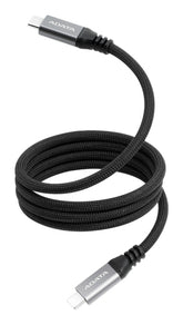 Cable Adata Usb-C A Usb-C 100Cm Nailon 4K Negro (CACCU3-100W-100AN-BK)
