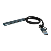 Concentrador Hub Vorago Slim 3 Tipoc+1 Usb3.0, Adaptador C Y Usb (Hu-205)