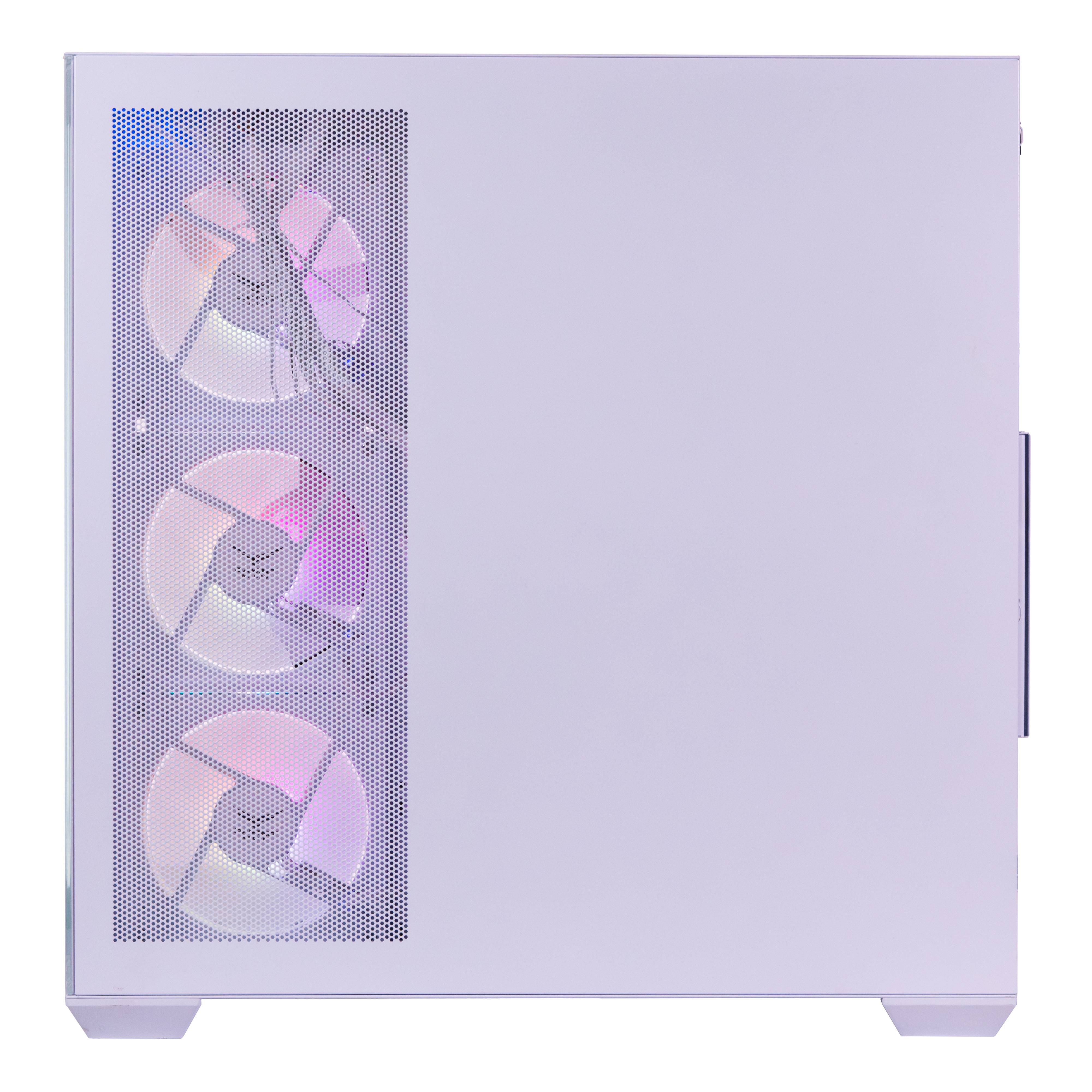 Gabinete Gamer Media Torre Naceb NA-0637B Blanco - Cristal Templado con 4 Ventiladores - Estilo Pulcro y Refrigerado