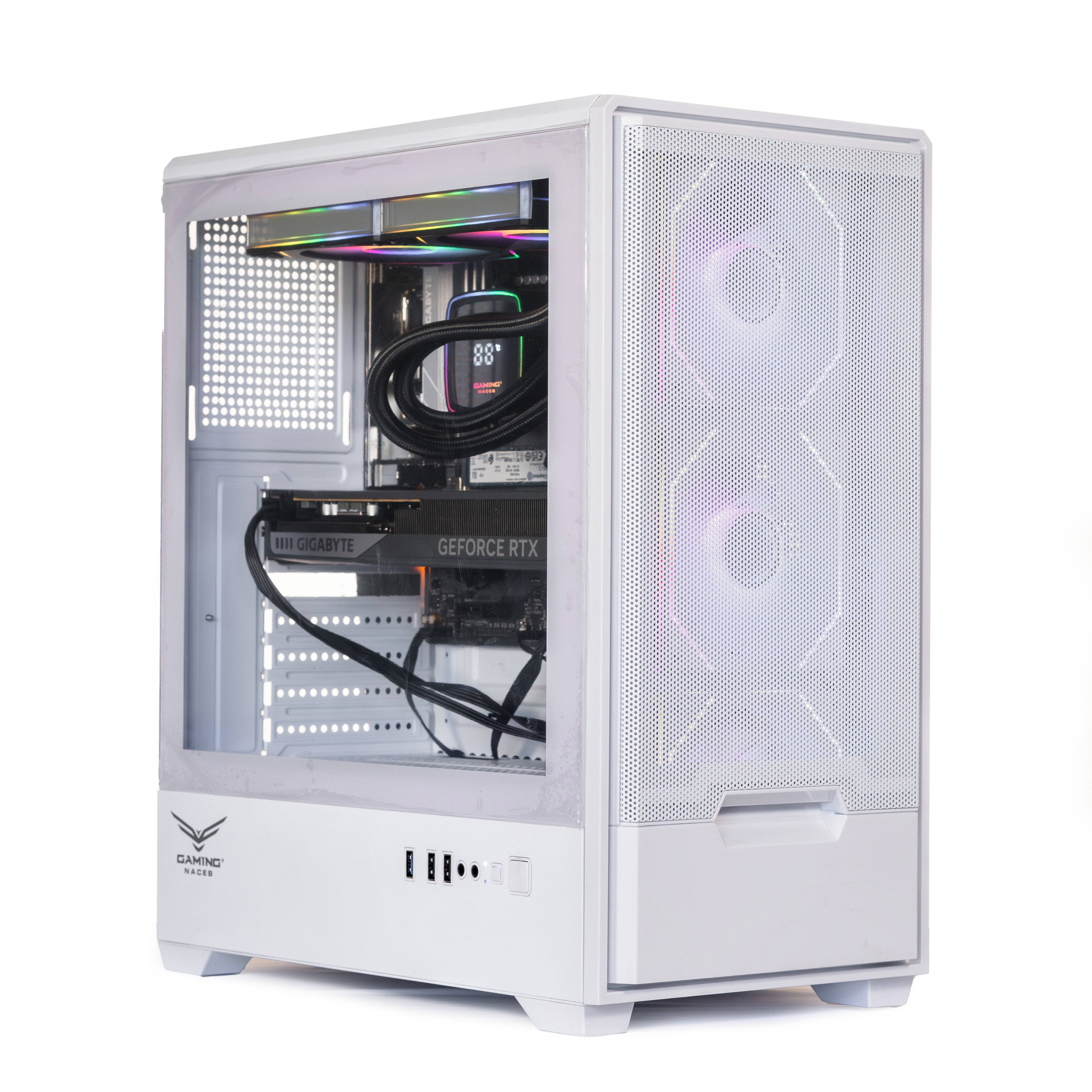 Gabinete Gamer Naceb Stella Blanco ATX Iluminación RGB y Diseño Cristal Templado