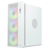 Gabinete Acteck Essen Pro X Gm767, Media Torre, Atx - M-Atx - Itx,  Iluminación Rainbow,  Lateral Cristal Templado, Con Ventiladores Incluidos,  No Incluye Fuente De Poder,  Blanco - Ac-941716