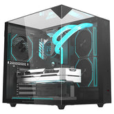Gabinete Gamer BALAM RUSH TANK MAJESTIC 6600 ATX Media Torre 5 Fan Panel Cristal Templado USB-C ARGB - Negro