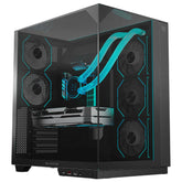 Gabinete Gamer BALAM RUSH TANK MAJESTIC 7600 ATX Media Torre 5 Fan Panel Cristal Templado USB-C ARGB - Negro