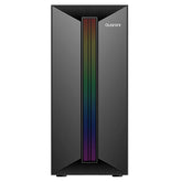 Gabinete Micro Torre Quaroni Micro Atx, Mini Itx, 1 Usb 2.0, 1 Usb 3.0, Rgb, Panel Acrilico, Fuente 500 W - Negro