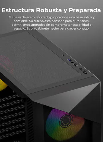 Gabinete Yeyian Edge, Midi-tower, Micro-atx/mini-itx,atx, Usb 3.0,usb C, Sin Fuente, 4 Ventiladores Argb Instalados, Tarjetas Gráficas De Hasta 320mm - YCM-APEDG-G1 Gabinete Yeyian Edge, Midi-tower, Micro-atx/mini-itx,atx, Usb 3.0,usb C, Sin Fuente, 4 Ventiladores Argb Instalados, Tarjetas Gráficas De Hasta 320mm - YCM-APEDG-G1