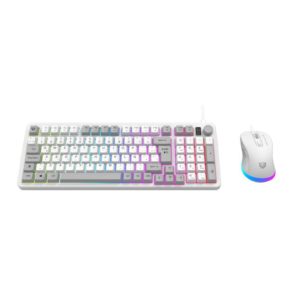 Kit Gamer Teclado y Mouse Balam Rush Squad Conquest KG515 - Iluminación RGB en Color Blanco - Estilo Único y Respuesta Rápida