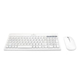 Kit Teclado y Mouse Recargable Inalámbrico Perfect Choice Zebrary Blanco - Conexión Dual Bluetooth y 2.4GHz - Escritura Fluida