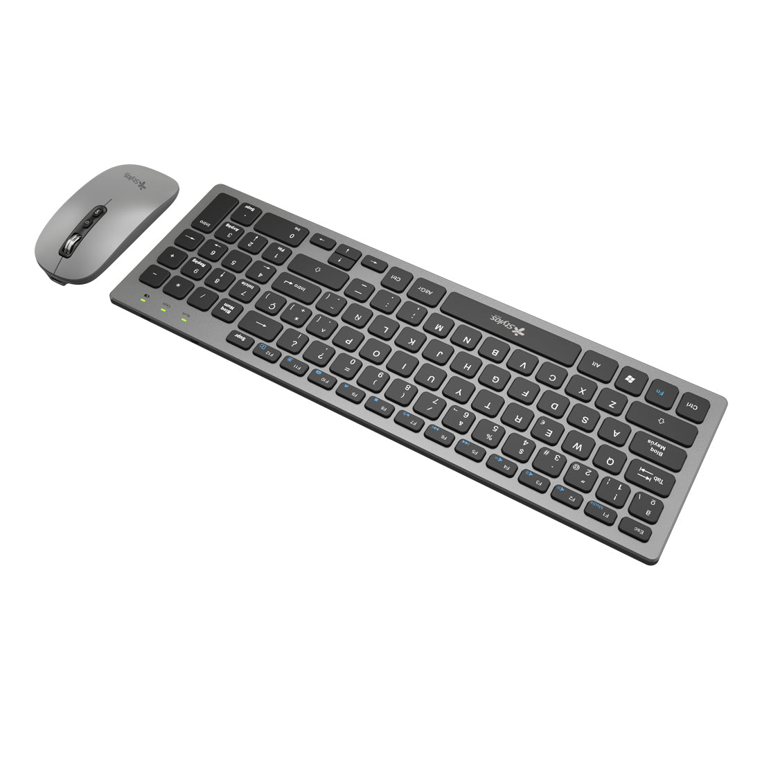 Combo Inalámbrico Recargable 2 en 1 Stylos STPKTM6G - Teclado de Membrana 96 Teclas y Nano Receptor USB - Escritura Cómoda sin Cables - Diseño Ergonómico