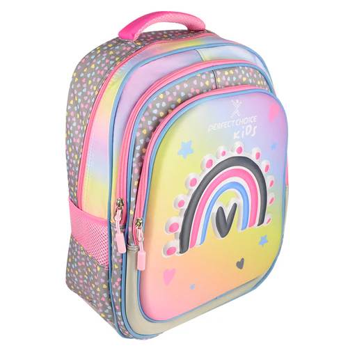 Mochila Escolar Arcoíris para Niñas Perfect Choice Explorer - Múltiples Compartimentos Organizadores - Diseño Increíble