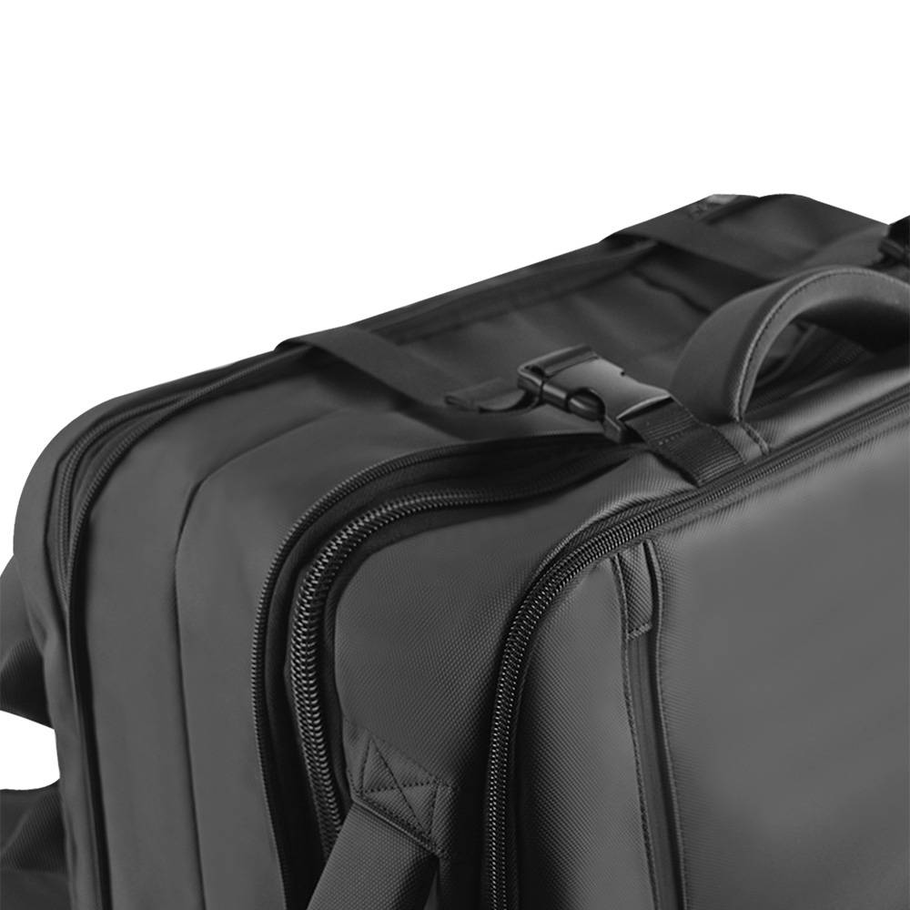 Mochila Expandible de Viaje para Laptop Perfect Choice Travela Negro - Sujetador para Maleta Integrado - Viajes Cómodos