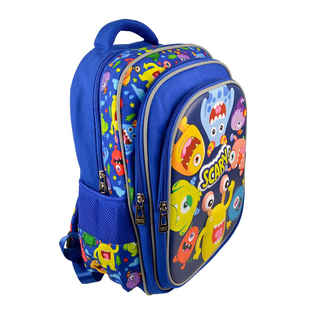 Mochila Escolar para Niños Perfect Choice Kiddo Monstruos PC-085089 - Múltiples Compartimentos Cómodos - Diseño Divertido