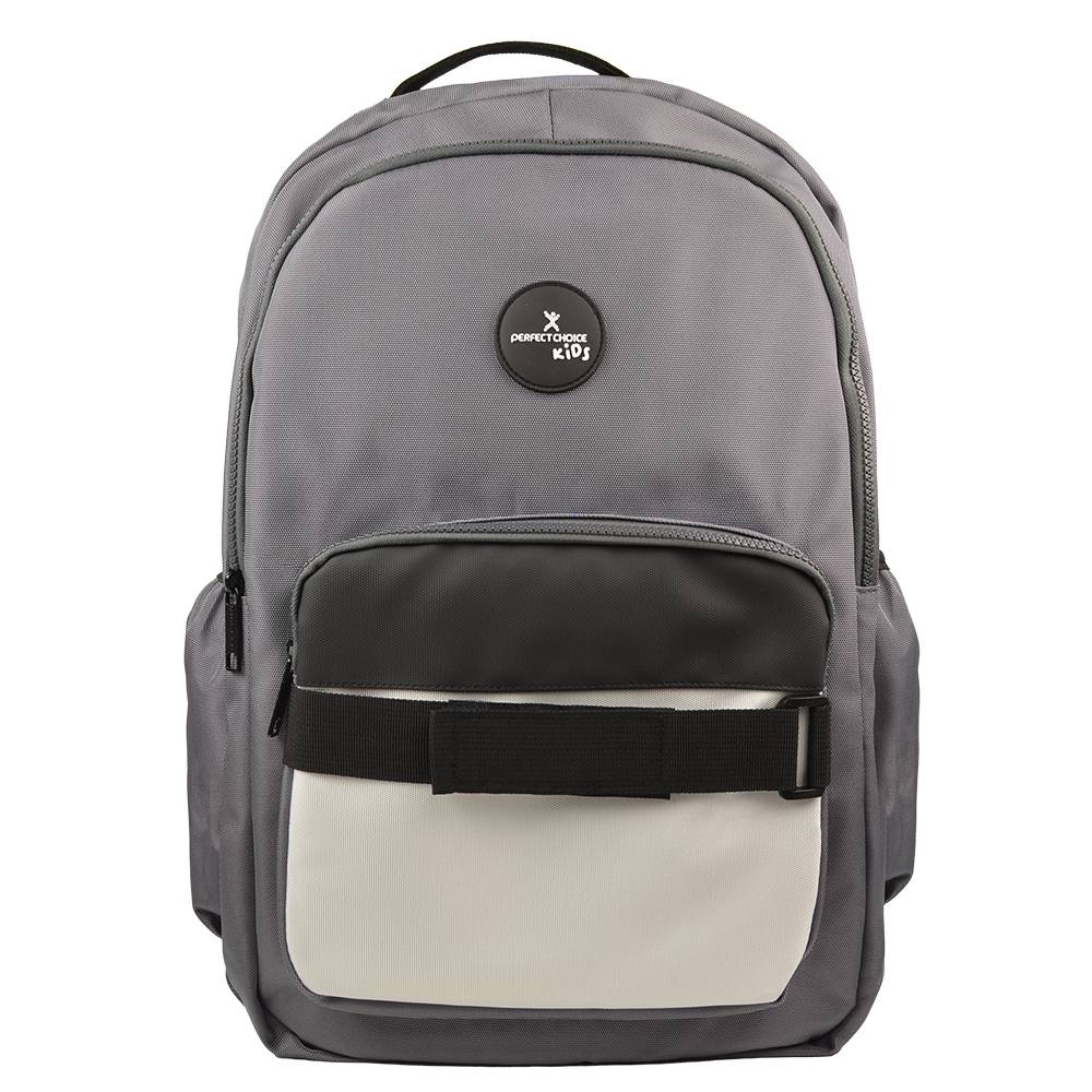 Mochila Escolar para Niños Perfect Choice Loopy PC-085201 Gris - Múltiples Compartimentos Amplios - Gran Confort
