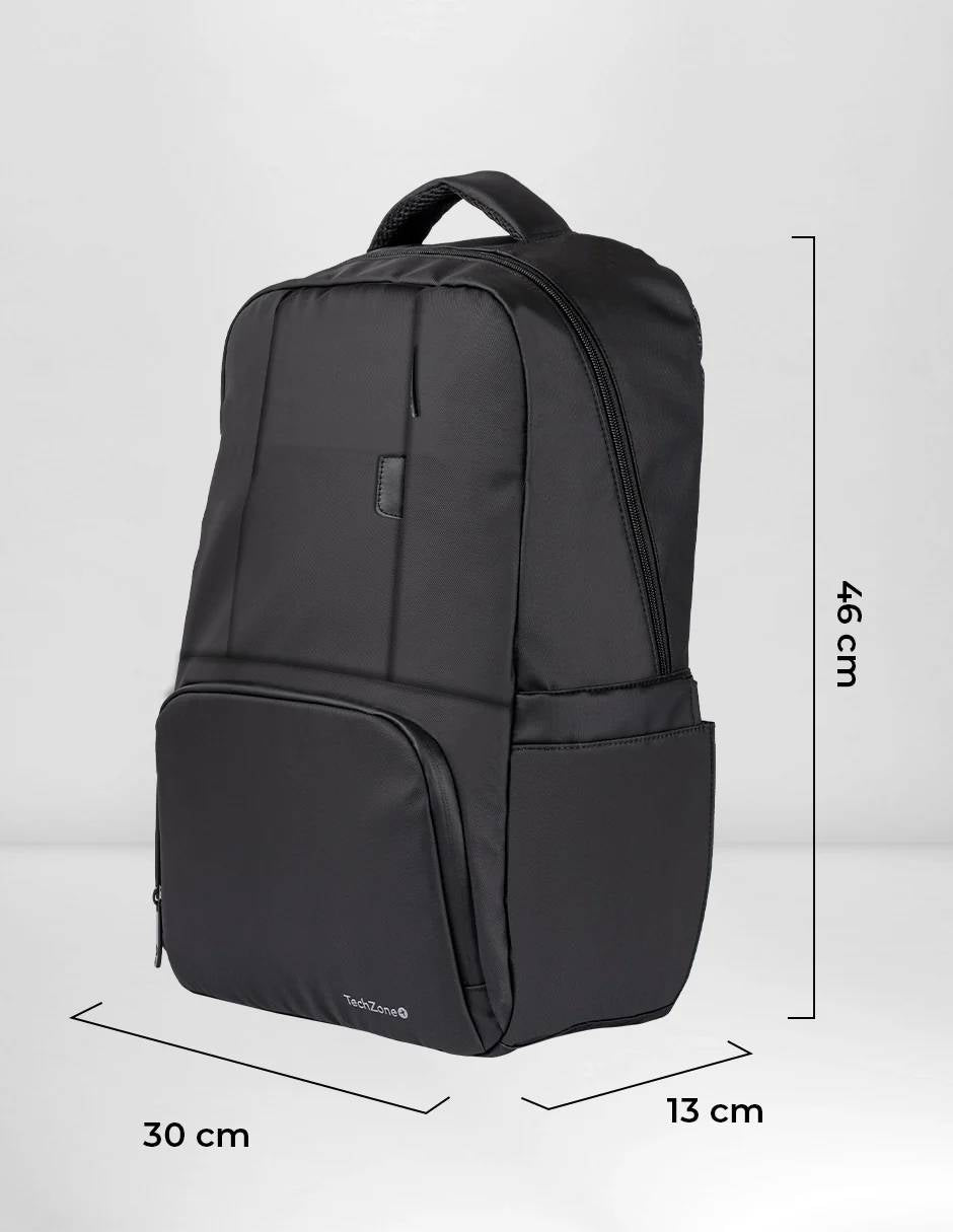 Backpack WANTED TechZone 16" Negra - Múltiples Compartimientos de Organización - Protección con Garantía de por Vida - Diseño Urbano