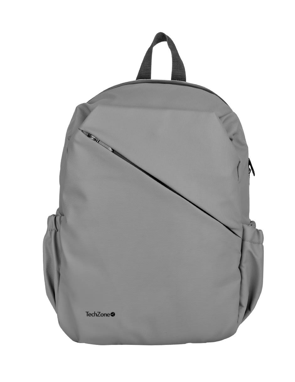 Backpack STYLE TechZone 16" Gris - Material 100% Poliéster Resistente a Salpicaduras - Garantía Limitada de por Vida - Estilo Moderno