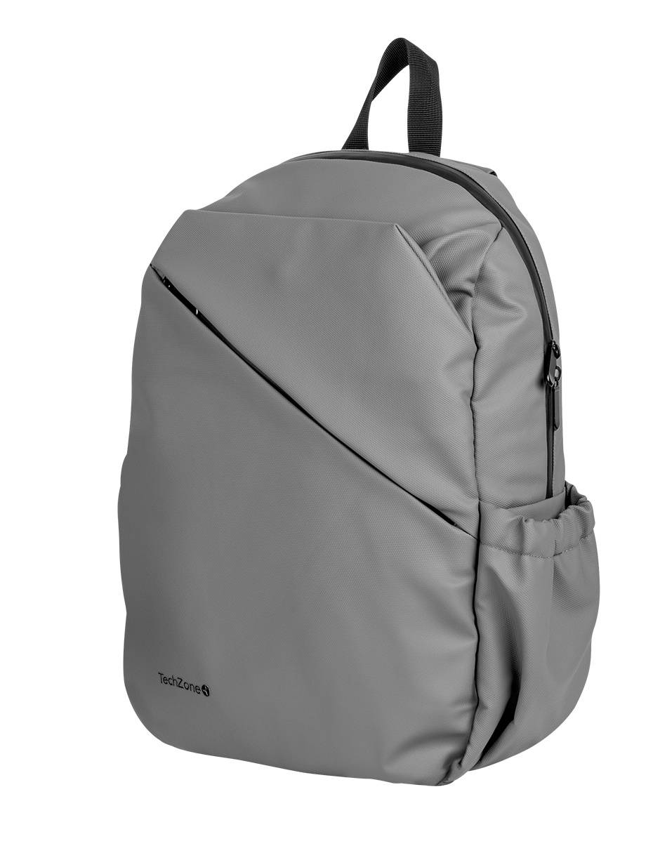 Backpack STYLE TechZone 16" Gris - Material 100% Poliéster Resistente a Salpicaduras - Garantía Limitada de por Vida - Estilo Moderno