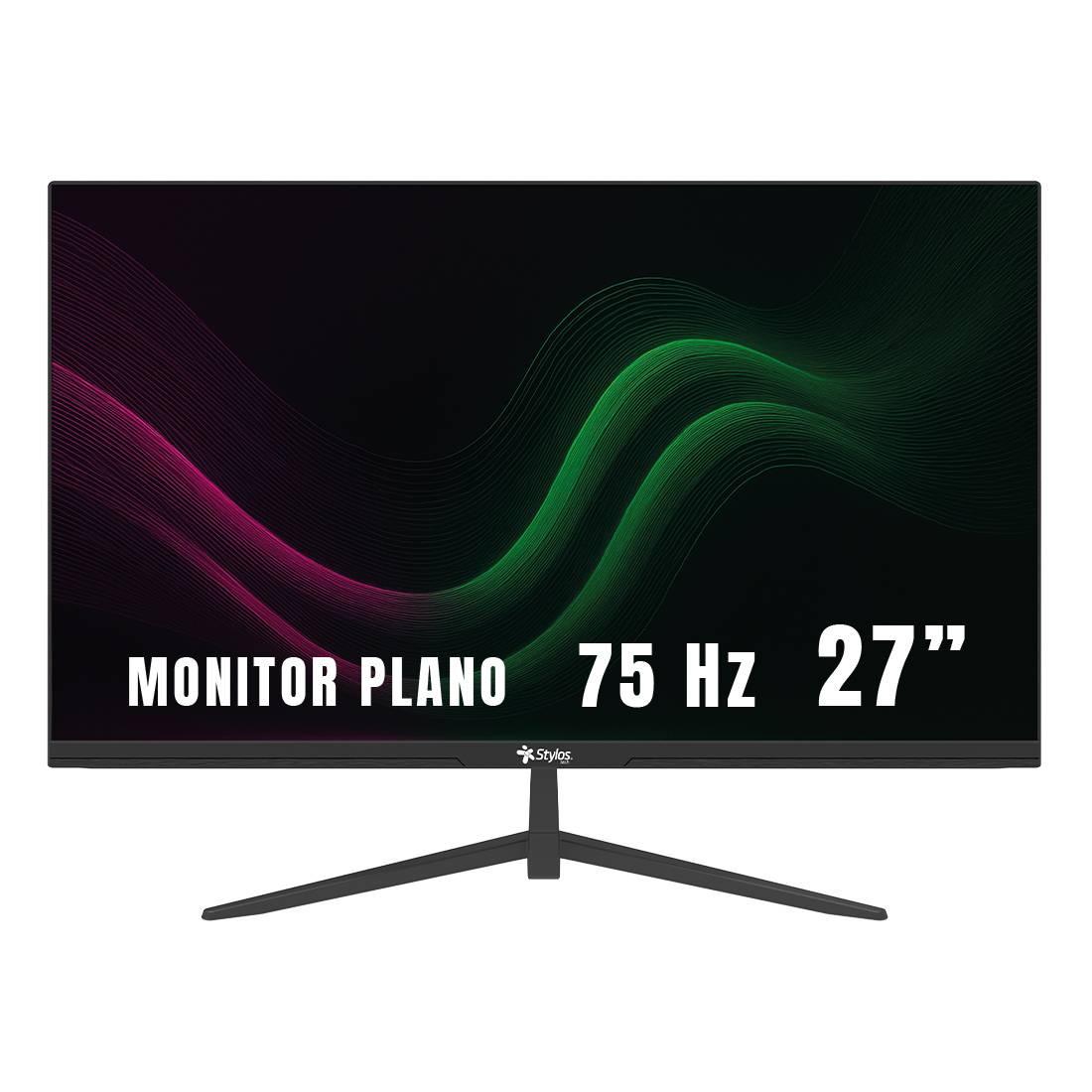 Monitor Stylos 27 Pulgadas STPMOT8B - Panel Plano LED HD 75Hz y 5ms - Gran Formato para Trabajo y Entretenimiento - Visión Amplia