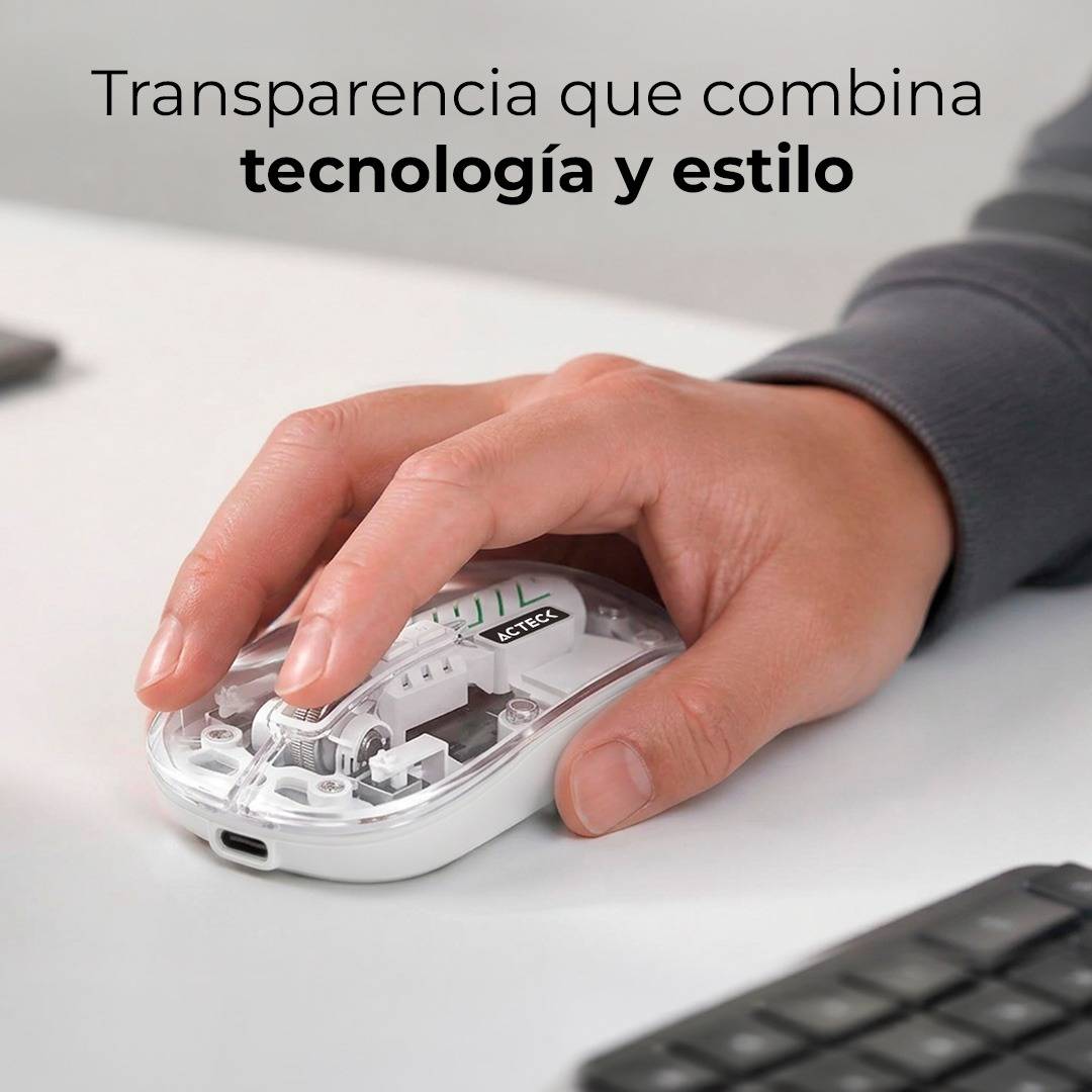 Mouse Inalámbrico Ultra Delgado Aero One MI455G Bluetooth 5.2 + 2.4Ghz Batería Recargable y Diseño Portátil Gris