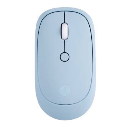 Mouse Inalámbrico TechZone Acabado Rubber Azul - Clics Silenciosos de Alta Precisión - Textura Suave Antideslizante - Confort Premium