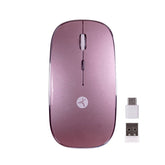 Mouse Recargable TechZone Slive Rosa TZACMOI27 - Conectividad Tipo-C/USB-A e Incluye Mousepad - Kit Completo y Portátil