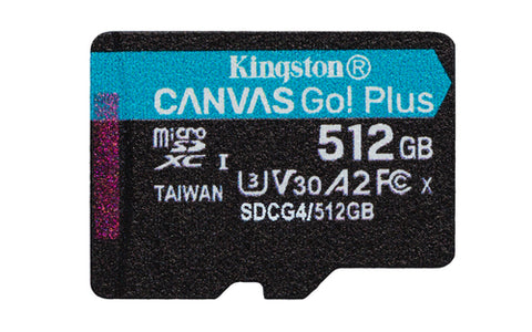 Memoria Flash Micro Sd Kingston Sdxc Canvas Go Plus 512Gb 200Mb/S Uhs-I U3 V30 Con Adaptador (Sdcg4/512Gb) Memoria Flash Micro Sd Kingston Sdxc Canvas Go Plus 512Gb 200Mb/S Uhs-I U3 V30 Con Adaptador (Sdcg4/512Gb)