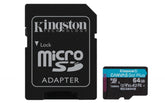 Memoria Flash Micro Sd Kingston Sdxc Canvas Go Plus 64Gb 200Mb/S Uhs-I U3 V30 Con Adaptador (Sdcg4/64Gb)