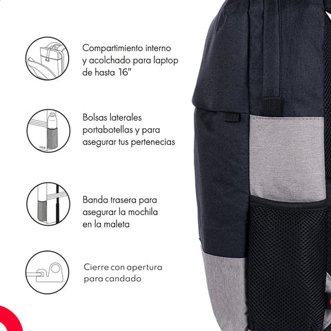 Mochila Backpack Tech Zone Strong Tz21Lbp07-G Para Laptop De 15.6" Mochila Backpack Tech Zone Strong Tz21Lbp07-G Para Laptop De 15.6"