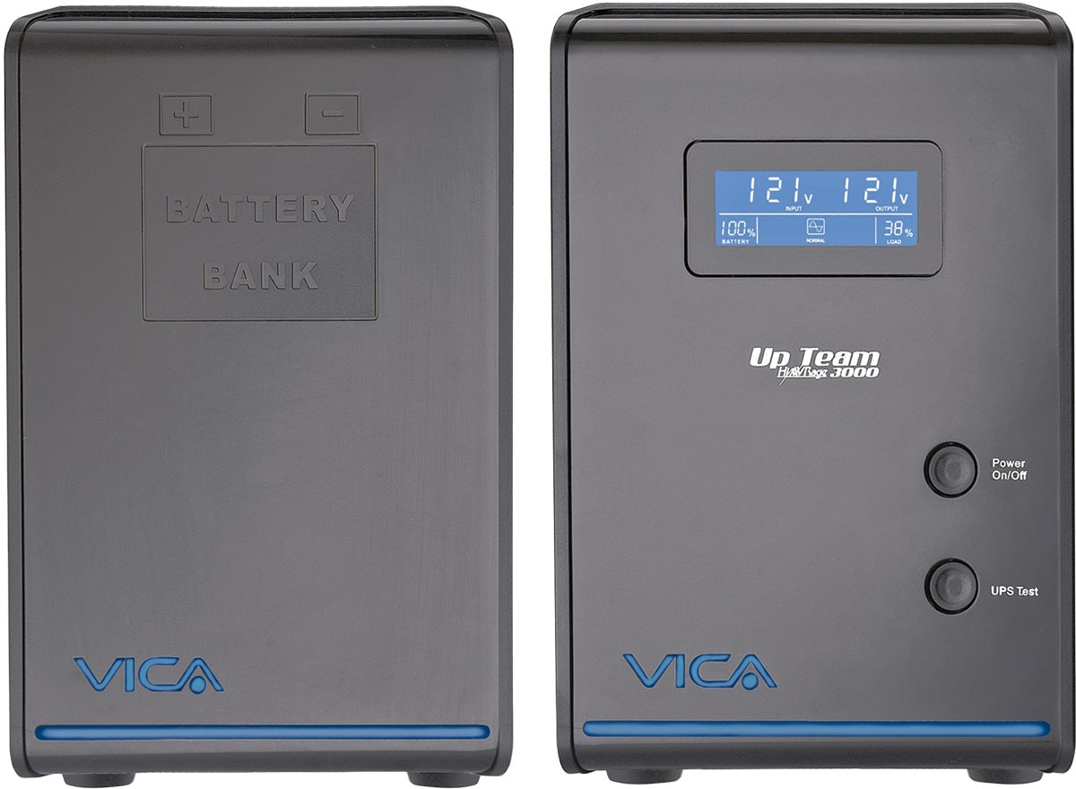 No Break Interactivo UPTEAM 3000 - Capacidad 3000VA/1800W con 4 Contactos NEMA - Opción a Banco de Baterías Adicional - Potencia Robusta