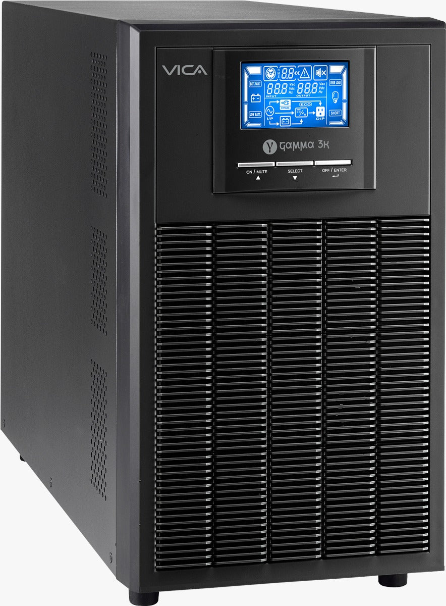 UPS Online Monofásico Torre GAMMA 3K - Potencia 3000VA/2700W con Doble Conversión - Protección Crítica 4 Contactos NEMA - Máxima Seguridad