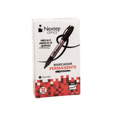 Marcador Permanente Nextep Punto Fino 2Mm Negro C/12 Pzas