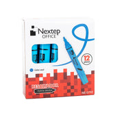 Marcador Nextep Resaltador Color Azul C/12 Pzas, Ne-079Z