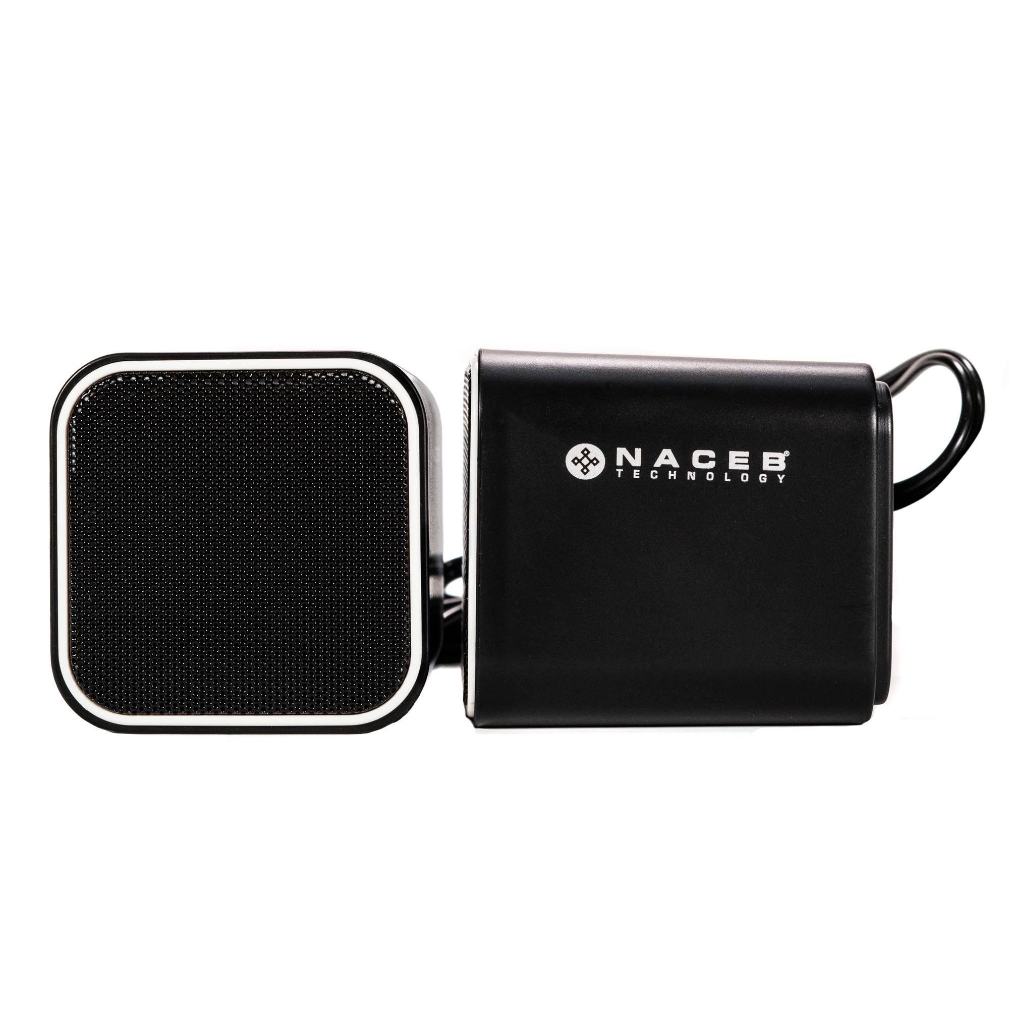 Par de bocinas Base escritorio, Control de volumen, Entrada de audifonos Color Negro Modelo (Naceb) 3W NA-082.