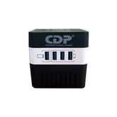 Regulador de voltaje 4 salidas AC 120 V, 4 usb de carga, Negro/Blanco