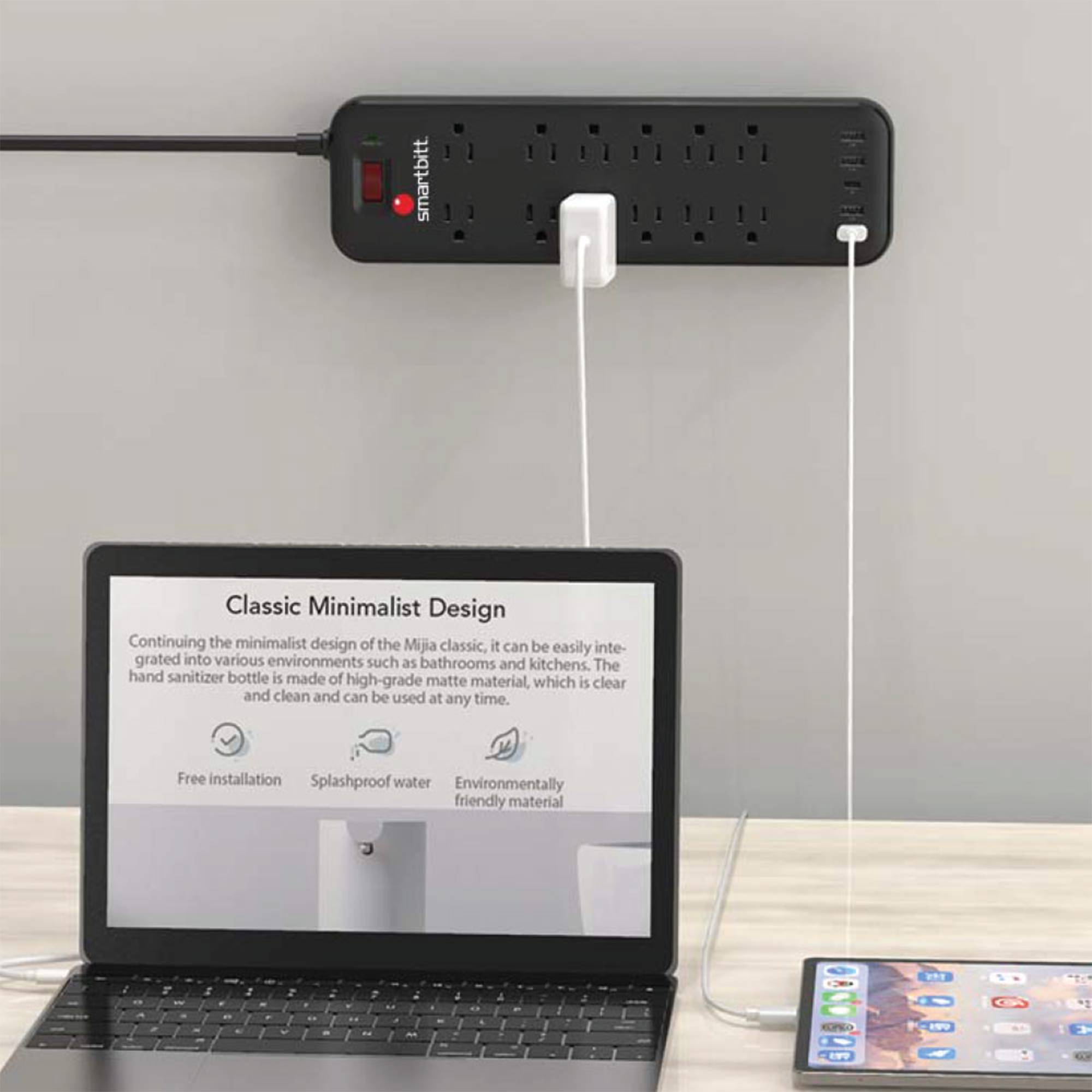Supresor de Picos con Puertos USB - Protección Eléctrica con Carga Rápida - Ideal para Gadgets y Computadoras - Compacto y Seguro