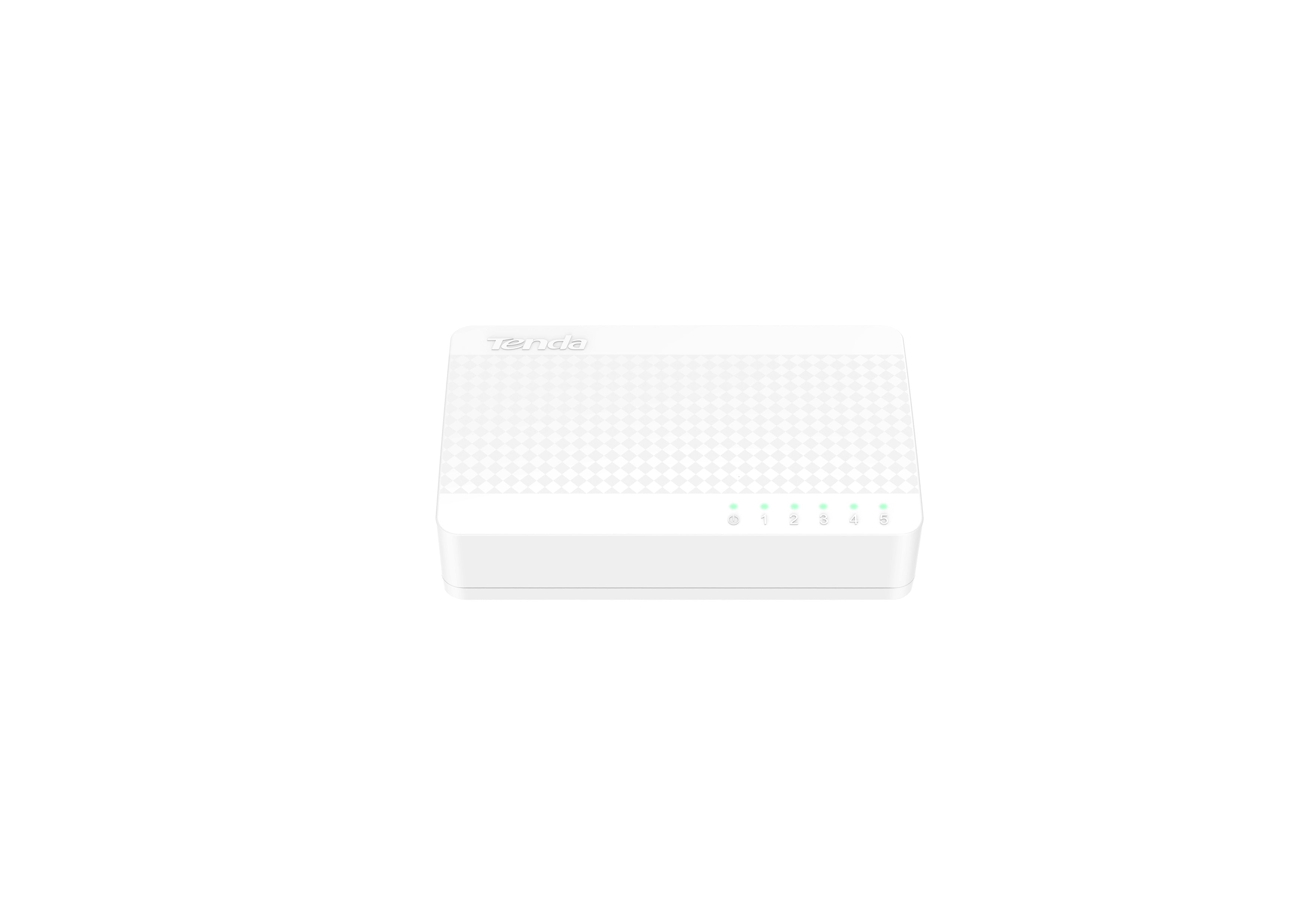 Switch TENDA S105 Blanco - 5 Puertos RJ-45 Plug and Play - Conexión Instantánea para Hogar - Ultra Compacto