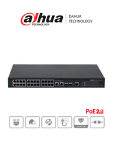 Switch Poe Administrado 24 Puertos 100 + 2 Ptos Gigabit (DH-PFS4226-24ET-240)