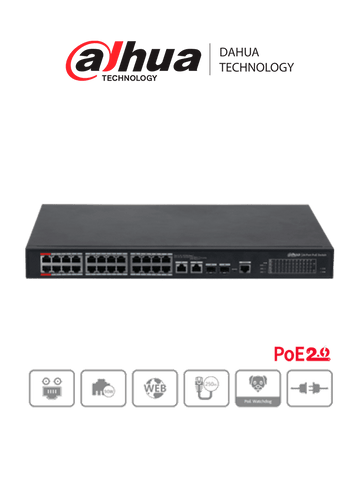 Switch Poe Administrado 24 Puertos 100 + 2 Ptos Gigabit (DH-PFS4226-24ET-240) Switch Poe Administrado 24 Puertos 100 + 2 Ptos Gigabit (DH-PFS4226-24ET-240)