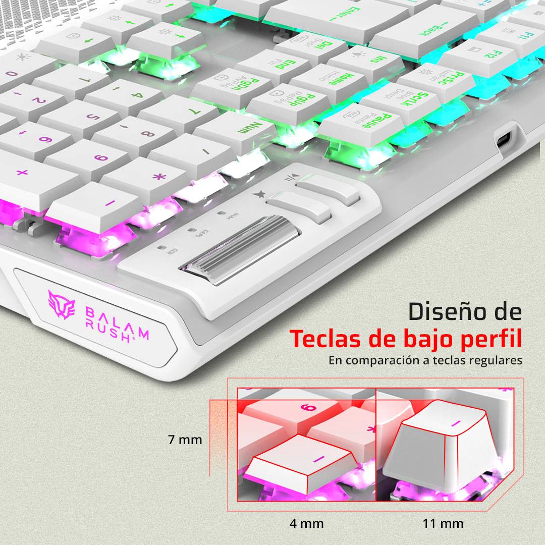 Teclado Gamer Inalámbrico Balam Rush Dominate Expert GK9791 - Conexión hasta 5 Dispositivos - Libertad Total sin Cables