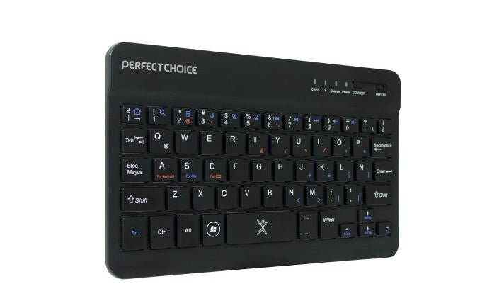 Mini Teclado Inalámbrico Bluetooth Universal Ultra Delgado Perfect Choice - Conexión Multidispositivo - Ultra Portátil