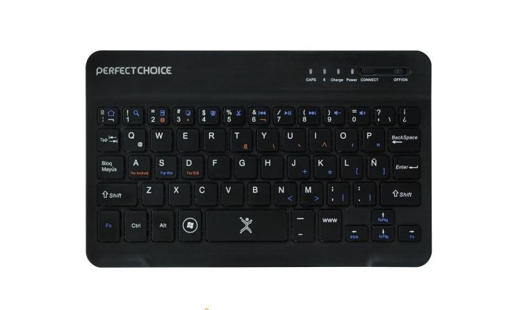 Mini Teclado Inalámbrico Bluetooth Universal Ultra Delgado Perfect Choice - Conexión Multidispositivo - Ultra Portátil