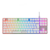 Teclado Mecánico TKL Gamer Naceb K1009 Blanco | Low Profile RGB 87 Teclas | Estilo Elegante y Ultrarrápido