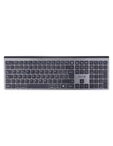 Teclado HEFESTOS Recargable TechZone TZACTCB01 - Conexión Bluetooth Multi-Dispositivo Plata - Compatible con Windows, Android y Mac - Elegancia Pura
