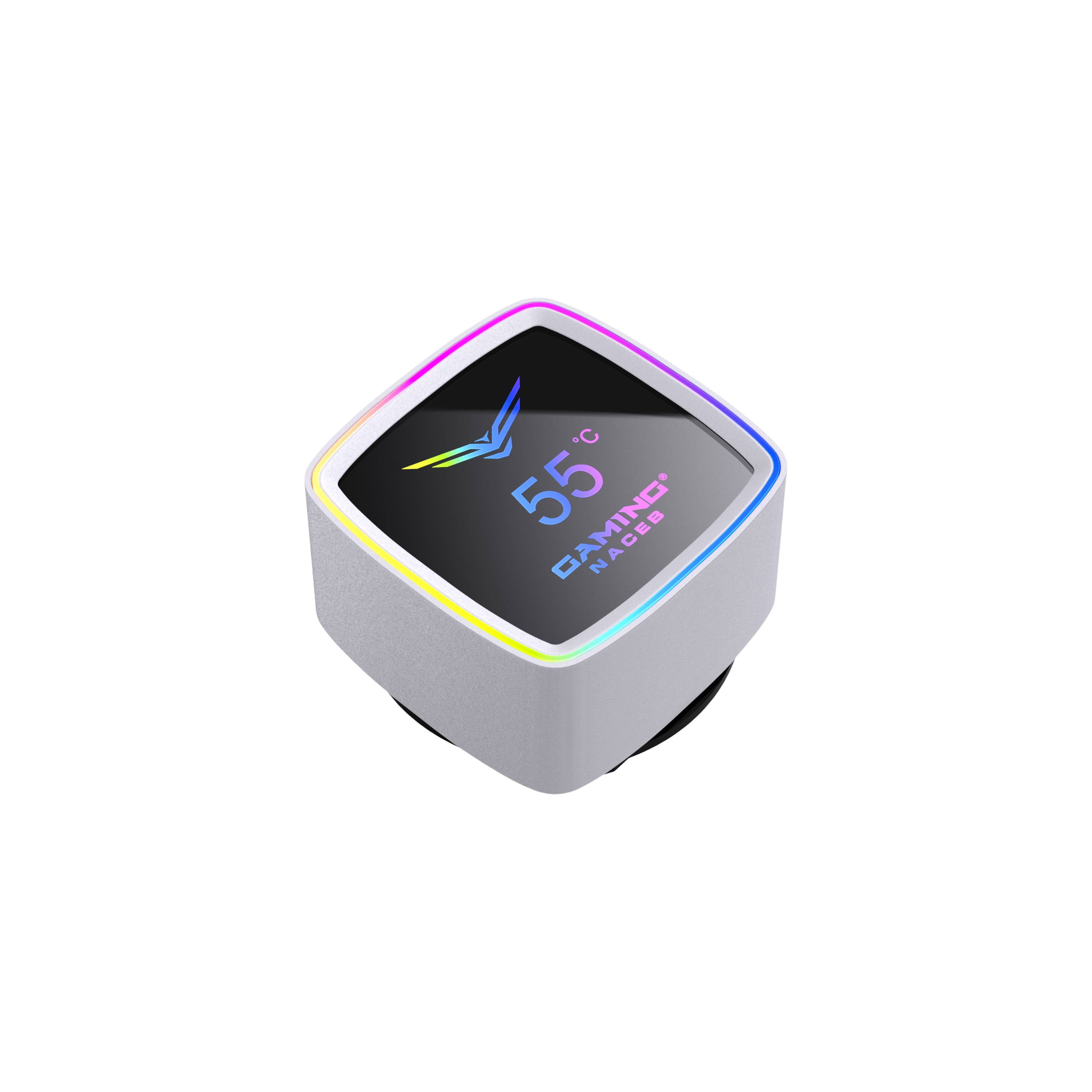 Enfriamiento Líquido Naceb Boreal 360mm Blanco NA-0656B | Pantalla Digital ARGB | Estilo Setup Blanco y Mantenimiento Frío