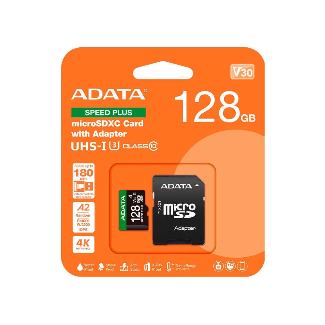 Memoria Microsdxc Adata 128Gb U3 V30S Speed Plus (Ud128Gui3V30A2Sp-Ra1)
